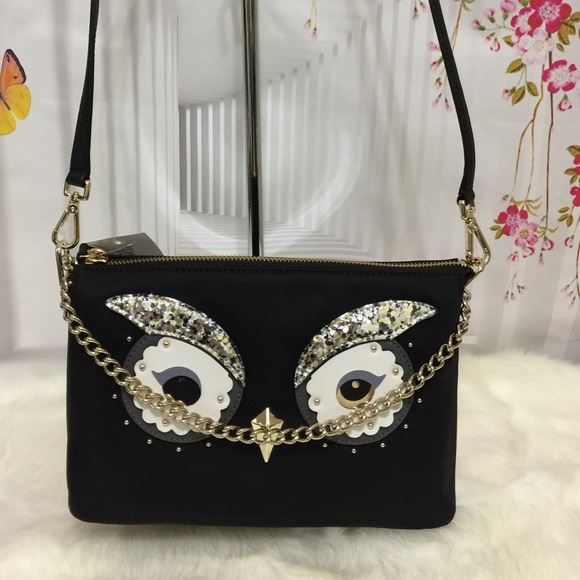 kate spade Handbags - 🛍NWT KATE SPADE  OWL BLACK crossbody Bag